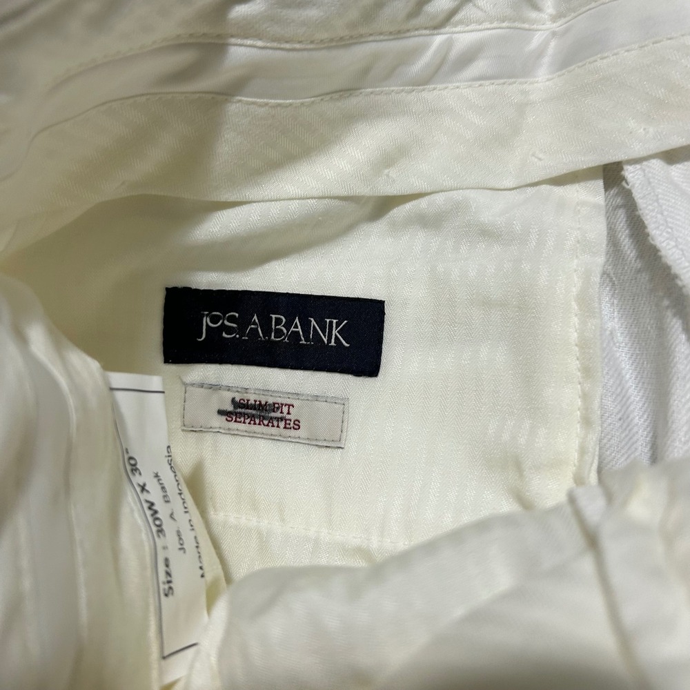 Jos A Bank Suit Set 41R 30x30 White Linen Cotton Slim Fit Separates NEW NWT - Picture 14 of 16